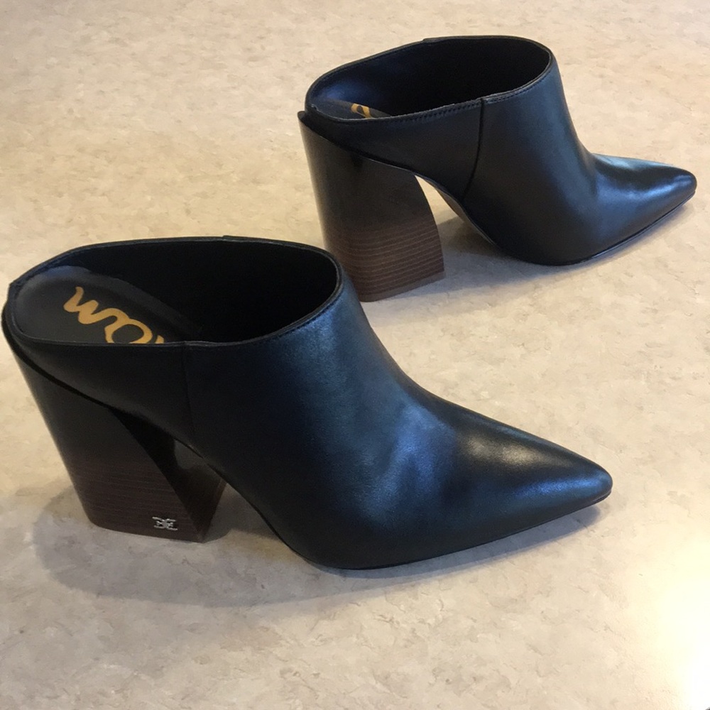 Sam Edelman size 7 black high heeled mule